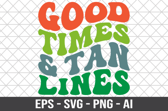 Download Good Times &amp; Tan Lines Retro Wavy SVG - Lines Collection