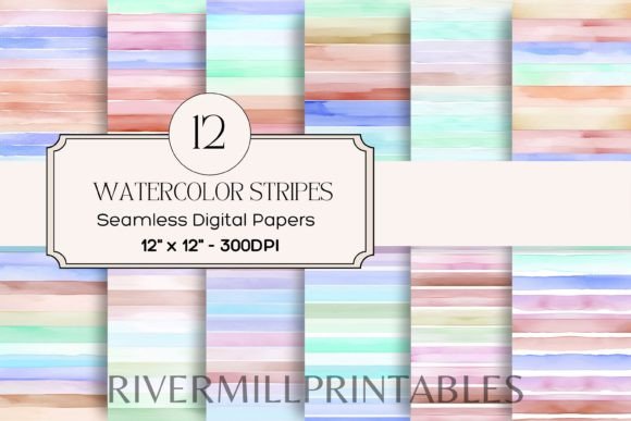 Download Seamless Watercolor Stripes Light Colors - Light colors Collection