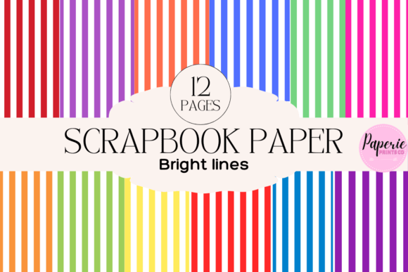 Download Bright Vertical Lines Patterned Paper - Lines Collection