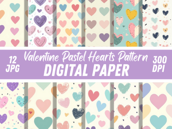 Download Pastel Pink Hearts Seamless Patterns - Premium Bundle