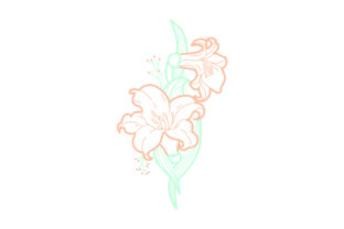 Download Orange Flowers Embellishment Outline - Light Colors - Light colors Collection
