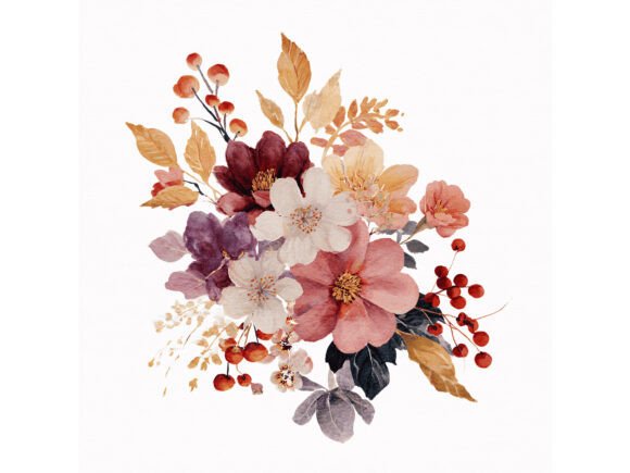 Download 14 Autumn Floral Watercolor JPG Set - Jpg Collection